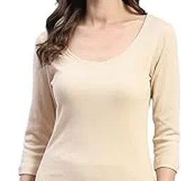 monte carlo Womens Solid Cotton Blend Round Neck 3/4th Sleeve Thermal Vest (6230JL1FW)-picture-26