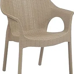 SkyGlamour Supreme Cambridge Heavy Durable Plastic Chair with Steel Legs for Home, Office, Garden and Restaurents (Pack of 1, Beige)-image-21