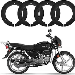 Asryd Bike Wheel Cover for 18 inch Pattern Design Wheel for Hero Splendor Plus & All Universal Bike 4Pcs Set (ABS Plastic) Black-image-1