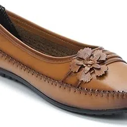 zoom shoes Genuine Burnished Leather Bellies for Women with Flower Design ZFLR-15 | Ideal for Casual Events, Parties, and Ethnic Wear | Memory Cushioned Insole with Anti-Slip Sole-picture-15