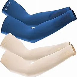 UV Protection Cooling Men and Women Arm Sleeves Compression Sun Sleeves for Men Women Youth, Sports, Cricket, Hand Gloves for men and women, Tattoo Cover-Up, UPF 50-2 Pair (Black & White)-picture-36