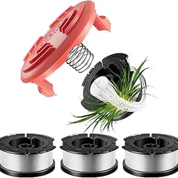5 Pcs AF-100 Weed Eater Spools Compatible with Black and Decker String Trimmer, 0.065’’ AFS Automatic Feed Replacement Spool, 4 Pcs Trimmer Spools(120ft Total), 1 Pcs RC-100-P Trimmer Cap and Spring-image-50