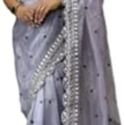 zazuri dhara Womens Embroidered Fancy Saree Soft Ethnic Saree with Magenta Blouse & Intricate Detailing Designer Organza Saree with Sequin & Thread Embroidery-picture-33