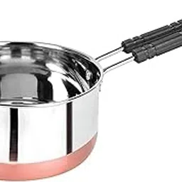 SHIFA CRAFT Tea Maker Milk Coffee pan bhgoni Stainless Steel Copper Bottom Sauce Pan, Flat Base Sauce Pan, Tea Pan, Milk Pan Tapeli Patila, Sauce Pot (500 Ml) image 1