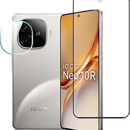 Upgrade Tempered glass with Back camera lens protector Compatible With Iqoo Neo 10R 5g (combo pack)-picture-28