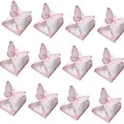 JAZZY PEARLS® 2x12Pcs Butterfly Candy Bags Gift Packing Bags for Valentines Festival Holiday Pink-image-42