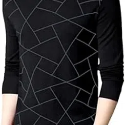 Printed Men Round Neck Black T-Shirt-picture-46