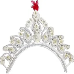bengcraft Women's Bengali Bridal Mukut - Traditional White Shola Wedding Crown and Biyer Solar Mukut Hair Accessories Topor for Bride Marriage Ceremonies-picture-34