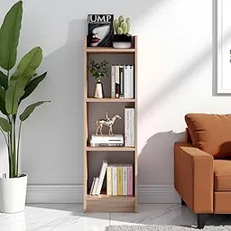 FURNEASER Woodwider Acadia 4-Tier Engineered Wood Bookshelf | Open Storage Rack for Living Room, Bedroom & Office | Modern Space-Saving Bookcase for Books, Décor & Plants | DIY (Exotic Teak)-image-48