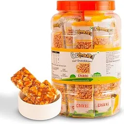 GetKrrackin! Peanut Chikki Jar | Pack Of 60 Pcs (15 Gram Each) | Crushed Peanut Gajak With Jaggery | Crunchy Gazak | Gud Patti | Kadalai Mittai | Indian Sweets & Snacks | No Added Colors Or Preservatives-image-52