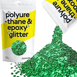 Hemway Polyurethane & Epoxy Resin Glitter 100g/3.5oz Crystal Flakes Metallic Additive for Coatings - Super Chunky (1/8" 0.125" 3mm) - Emerald Green-picture-37