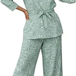 | Co Ord Set for Women | Stylish Korean Summer Outfit | Casual Long Shirt for Girl & Woman | Top Pant Set | Trendy Travel, Hangouts, Picnic | 3/4 Half Sleeeve-image-99