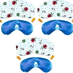 Samtrish Cotton Cooling Eye Mask – Sleep Mask for Men & Women – Soft, Breathable, Adjustable Eye Cover for Travel, Rest, Migraine Relief, Puffy Eyes & Dark Circles(Red Flower). | Pack of 3-image-26
