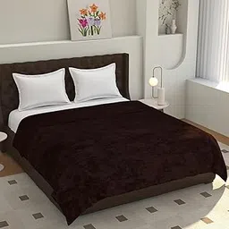 TIB® Warm Quilt Cover Double Bed with Zipper, Duvet Cover Double Bed Soft Flannel (90x100) Inches (Coffee)-picture-58