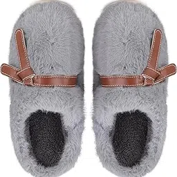 cassiey Fashion Wool Belt Twist Decorative Warm Fur Slippers Sweet Flat Slippers Winter-picture-26