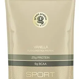 GREEN PROTEIN Sport Vegan Plant Pea Protein Isolate Powder, 25gm Protein, 5g BCAA Per Serving, No Added Sugar | Soy, Dairy, Gluten & Allergen Free | French Vanilla Flavor, Standup Pouch (1kg)-picture-16