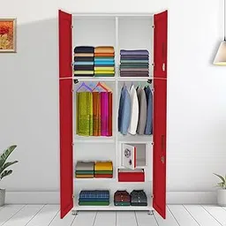 Triveni URVASHI-4 Metallic Steel Almirah | 10-Year Guarantee on Paint & Lock | Curved 4-Door Design & Number Locker | 8 Hangers | Premium Finish-image-0