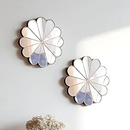 Art Street Bronze Decorative Wall Mirrors 2 Piece Daisy Mirror Set, Floral Petal Design, Compact Size, Wall-Mount Ready, Accent Mirrors for Living Room, Bedroom, or Entryway 24x24 cm-image-8