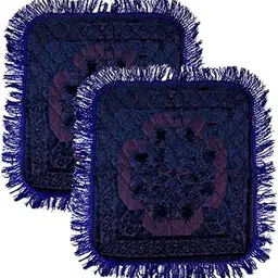 Homestic Prayer Mat | Velvet Aasan Mat | Meditation Prayer Pooja Carpet Mat | Aasan Mat for Pooja | Self Pooja Prayer Mat | Traditional Aasan Prayer Mat | Pack of 2 | Blue-picture-18