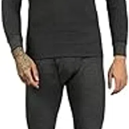 lux cozi HEATEK Men's Round Neck Full Sleeve Skin Friendly Winter Wear Thermal Top and Bottom Set | Thermal Set for Men | Style 555-picture-38