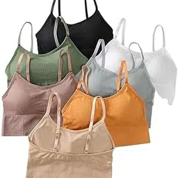 the flirty choice Wire-Free Lightly Padded Cami Bra for Women – Full Coverage Comfort, Soft Elastane Fabric, Adjustable Straps, (Pack of 1)-picture-47