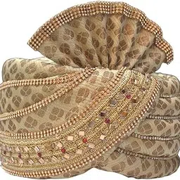 krypmax Men's Ethnic Wedding Safa/Turban/Pagdi for Dulha Marriage/pagdi for Groom, Multicolor (Size: 22 to 22.5 Inch) image 1