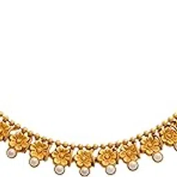 Traditional Ethnic One Gram Gold Plated Designer Necklace Set with Earring for Women and Girls.-image-6