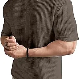 shodox Mens Solid Dotted Unique Design Oversized Tshirt for Men - Round Neck Loose Fit Drop Shoulder Mens T-Shirt-picture-40