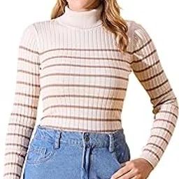 98 north 98 Degree North Women High Neck Striped Pullover-G111142-BLACK-picture-27