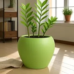 Apple Modern Round Plastic Flower Pot with (8 INCH) Elegant Plant Design - Indoor Decorative Planter for Home & Office Garden,Balcony .Color May be Vary (Green,Set 1)-59-image-83