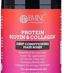 BMINE Biotin Protein & Collagen Hair Repairing Mask For Strong and Thick Hair | Restores Dry & Damaged Hair | For all hair types | Hair Mask for Men & Women 1000 ML-picture-13
