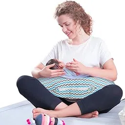 BAYBEE 6 in 1 Feeding Pillow for New Born Baby | Feeding Pillow for Breastfeeding with Adjustable Waist Strap | 100% Cotton with Removable Cover Baby Feeding Pillow | Breastfeeding & Support Pillow-picture-37