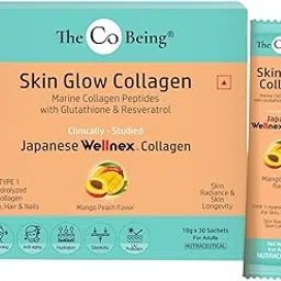 Skin Glow Collagen Powder | Collagen Supplement for Skin and Hair | Formulated with Resveratrol, Glutathione | 10g x 30 Sachets | Mango Peach Flavour-picture-11
