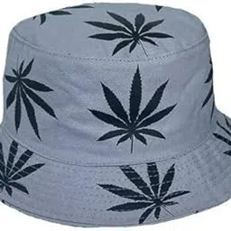 krystle Unisex Sun Leaf Design Bucket Hat for Women Men Cotton Hats Teenagers Girls Wide Brim Floppy Summer Beach Fisherman Cap-picture-11