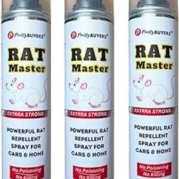 Rat Master Powerfull Rat Repellent Spray for Car & Home | Protect wires in Car, Bike and at Home | 250MLx3-picture-28
