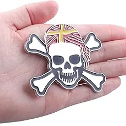 AAKICHI 3D Skull Emblem Skeleton Logo Aluminum Auto Metal Sticker Badge|car,Bike,Laptop,scooty Decoration Accessories Universal Model Exterior (Skull +Headscarf) (Silver)-image-63