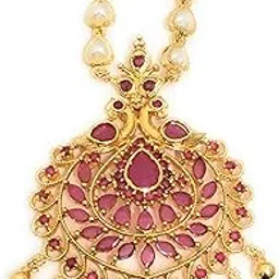 sasitrends One Gram Micro Gold Plated Peacock Pendant Pearl Chain Necklace for Women and Girls-picture-26