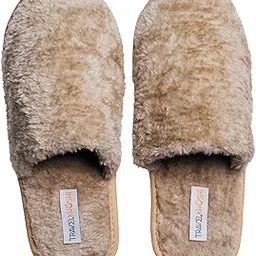 travelkhushi Premium Soft fluffy Fur Home Slippers For Women & Men For Winter Capet Slippers for Bedroom Indoor Carpet house slides-picture-20