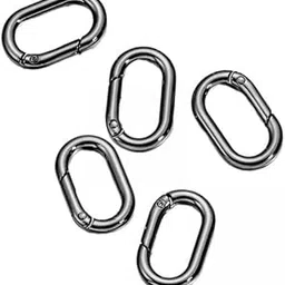FABLOFT® 2x5 Pieces Spring Oval Rings 1" Oval Carabiners for Purse Jewelry Making Craft Black-picture-10