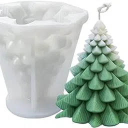 FirstTry Christmas Tree Candle Mold I 3D Fondant Silicone Scented Wax Mould I Succulent Molds | Handmade Candles Making | for Mousse Dessert Soap Cake DIY Decorating (Luo Ye)-picture-21