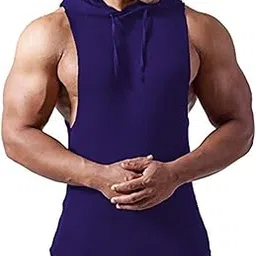 THE BLAZZE 0054 Men's Hooded Tank Tops Muscle Gym Bodybuilding Vest Fitness Workout Train Stringers-picture-36
