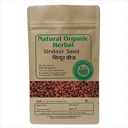 NATURAL ORGANIC HERBAL Sindoor Seeds - 50g -food colouring agent-Kumkum’used in Puja-Natural-No Mixing-असली-With 50g Multani Mitti Powder-picture-22