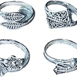 kp jewels Women & Girls Metal Fancy Glossy finish Toe Ring Adjustable Bichiya/Leg Finger Ring-Combo-4 (A_C_P_110806_Silver)-picture-29