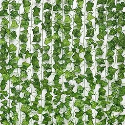 VRB Dec™ (Pack of 6 Fake Vines Fake Ivy Leaves Artificial Ivy, Ivy Garland Greenery Vines for Bedroom Decor Aesthetic Silk Ivy Vines for Room Wall Home (Money Creeper (Pack of 6))-image-20