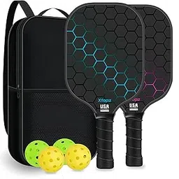 Xfopz Pickleball Paddles Set, Glass Fiber USAPA Approved Pickle Ball Paddle Indoor Outdoor Rackets Pickleballs Racquet Gifts-picture-13