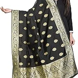 sameeha Jacquard Banarasi Silk Zari Work Dupatta For Women - Free Size-picture-13