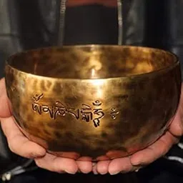 INDVIK Professional OM Sound Singing Bowl Tibetan Set Full Moon Meditation Yoga Bowl Mixing of Multiple Metals, Handmade in Nepal with Drum Stick, 3 Singing Bowl Cushion and Striker, Ideal, 14 16 18cm-picture-11