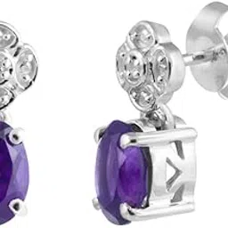 hiflyer jewels Natural Purple Amethyst Drop Earrings In 925 Sterling Silver, 925 Stamp Earrings | Gifts For Women And Girls-picture-28
