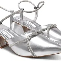 jm looks Women's Block Heeled Sandal Low Heel Pointed Toe with Embellished Rhinestone Detail for Wedding Party Evening Prom-picture-19