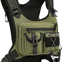 FABLOFT Chest Rig Bag Multifunction Zipper Chest Backpack for Running Walking Hiking Grey-image-65